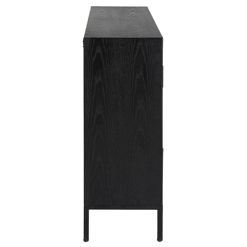 Meuble de rangement 2 portes Chêne foncé, 40.25"L x 32.5"H x 11.625"P, Style moderne