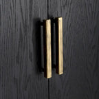 Meuble de rangement 2 portes Chêne foncé, 40.25"L x 32.5"H x 11.625"P, Style moderne