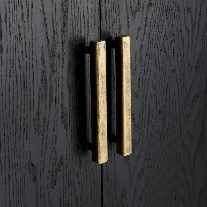 Meuble de rangement 2 portes Chêne foncé, 40.25"L x 32.5"H x 11.625"P, Style moderne