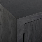 Meuble de rangement 2 portes Chêne foncé, 40.25"L x 32.5"H x 11.625"P, Style moderne