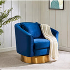 SAFAVIEH Couture Denecia Swivel Barrel Chair - 32.5 W x 32.1 L x 30.1 H - 33Wx32Dx30H