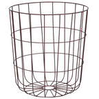 Table basse ronde en MDF, motif panier, finition cuivre, diamètre 39,6 cm
