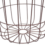 Table basse ronde en MDF, motif panier, finition cuivre, diamètre 39,6 cm