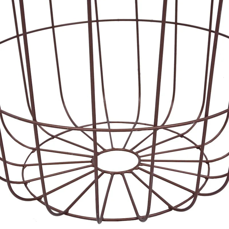 Table basse ronde en MDF, motif panier, finition cuivre, diamètre 39,6 cm