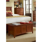 Ensemble chambre Queen 7 pièces, Acajou massif, fini Cerisier, Lit + Commode + Armoire