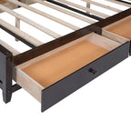 Lit double en bois avec armoire et étagère tout-en-un