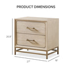 Ensemble de chambre 3 pièces en bois massif, finition chêne, lit plateforme + 2 tables de chevet, 1000 lb