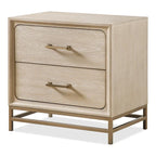 Ensemble de chambre 3 pièces en bois massif, finition chêne, lit plateforme + 2 tables de chevet, 1000 lb