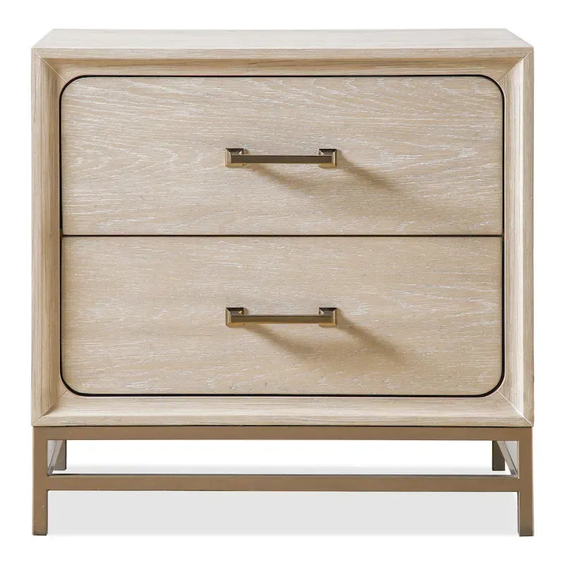 Ensemble de chambre 3 pièces en bois massif, finition chêne, lit plateforme + 2 tables de chevet, 1000 lb