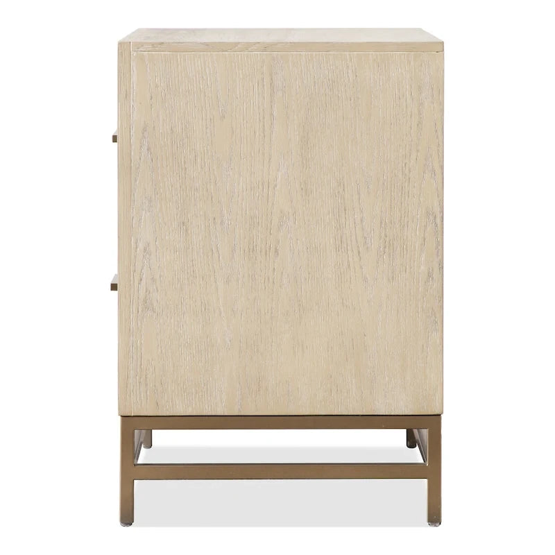 Ensemble de chambre 3 pièces en bois massif, finition chêne, lit plateforme + 2 tables de chevet, 1000 lb