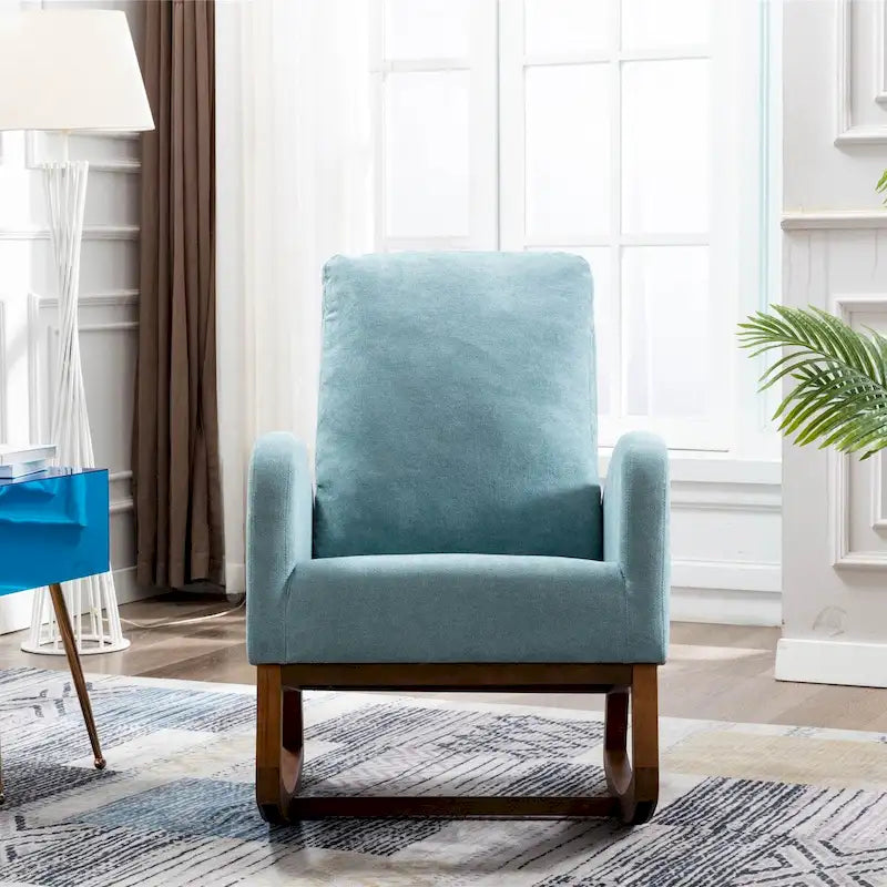 Un salon moderne avec un fauteuil à bascule confortable