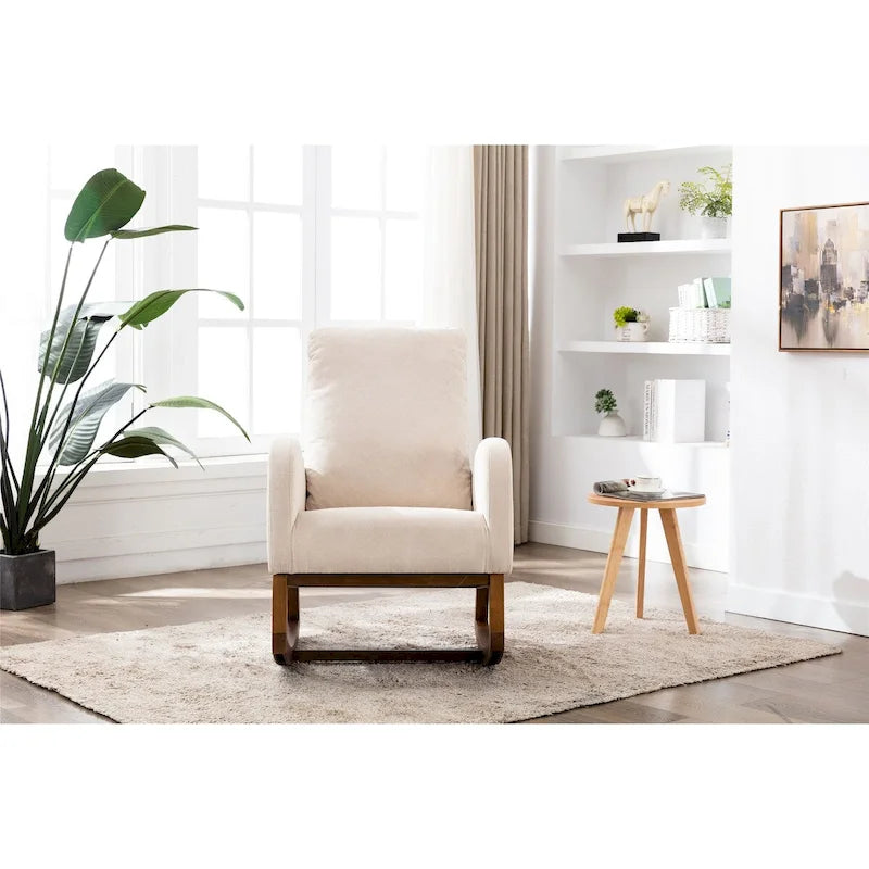 Un salon moderne avec un fauteuil à bascule confortable