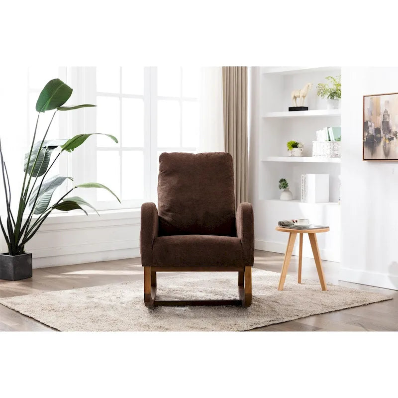 Un salon moderne avec un fauteuil à bascule confortable