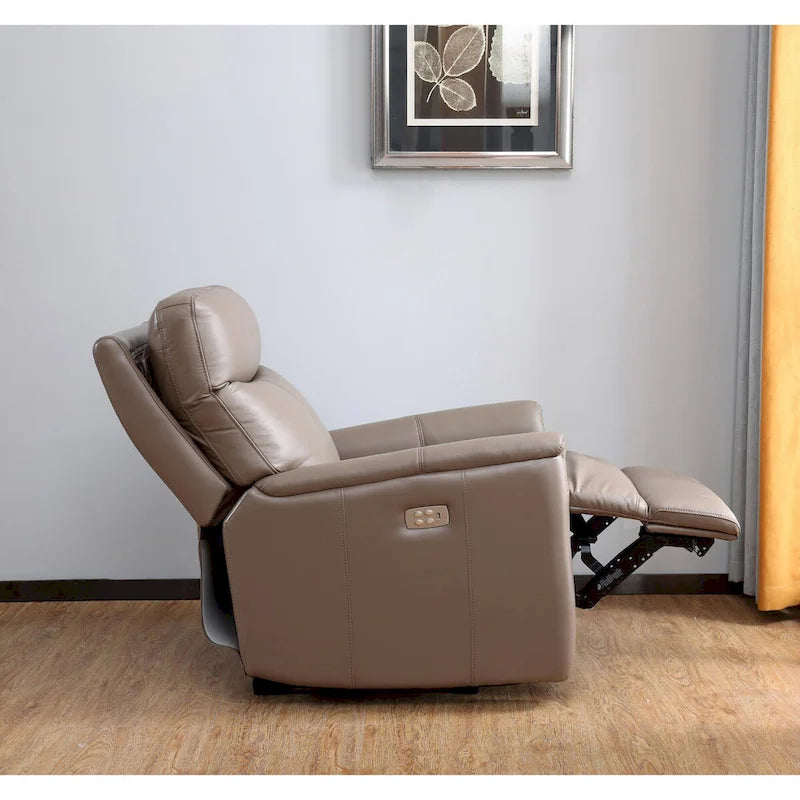Fauteuil inclinable zéro gravité avec appuie-tête électrique | Cuir pleine fleur | Mousse à mémoire de forme | Port USB