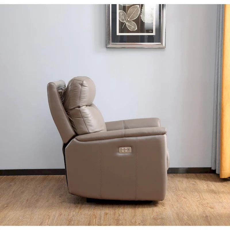 Fauteuil inclinable zéro gravité avec appuie-tête électrique | Cuir pleine fleur | Mousse à mémoire de forme | Port USB