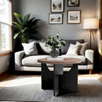 Table basse ronde Table d'appoint en bois rustique pour le salon