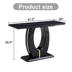 Table de bar rectangulaire moderne simple blanc brillant 120 x 46 x 75 cm pour salon, chambre, chevet, entrée