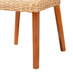 Chaise de salle à manger Bohème en rotin Kubu miel clair et bois d'acajou
