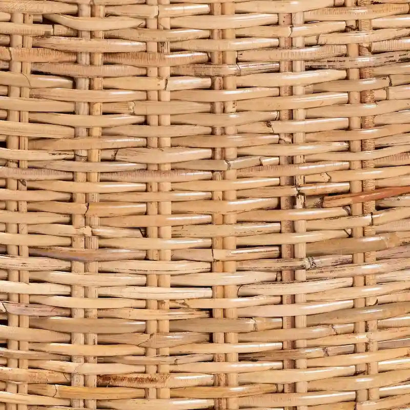 Chaise de salle à manger Bohème en rotin Kubu miel clair et bois d'acajou