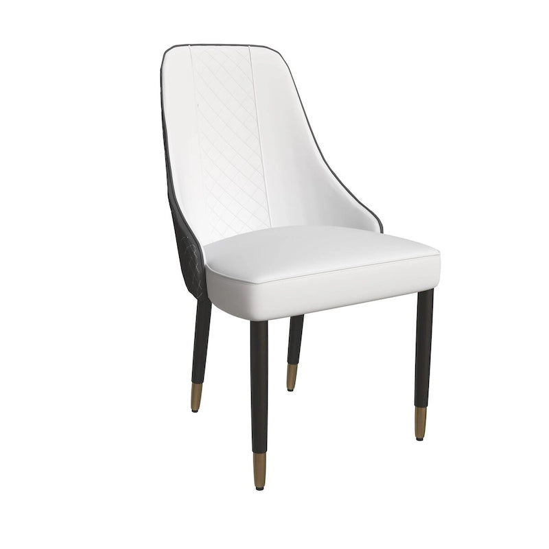 Chaises de salle à manger modernes rembourrées avec assise en tissu/cuir et pieds en chêne noir, lot de 2