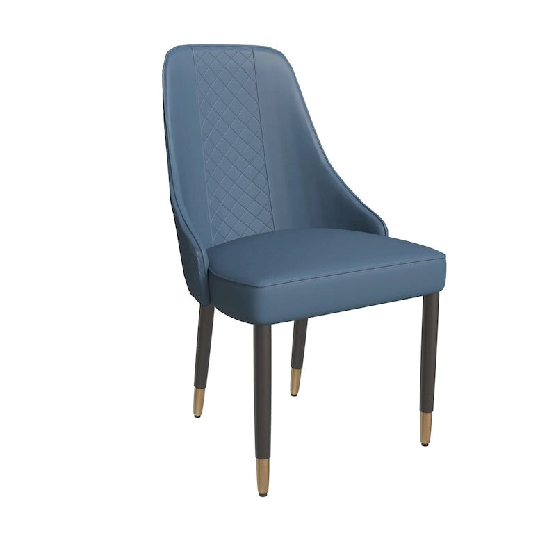 Chaises de salle à manger modernes rembourrées avec assise en tissu/cuir et pieds en chêne noir, lot de 2
