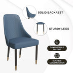Chaises de salle à manger modernes rembourrées avec assise en tissu/cuir et pieds en chêne noir, lot de 2