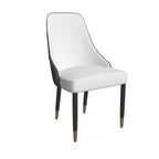 Chaises de salle à manger modernes rembourrées avec assise en tissu/cuir et pieds en chêne noir, lot de 2