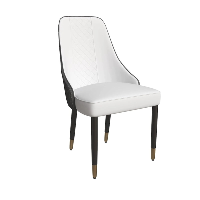Chaises de salle à manger modernes rembourrées avec assise en tissu/cuir et pieds en chêne noir, lot de 2