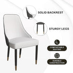 Chaises de salle à manger modernes rembourrées avec assise en tissu/cuir et pieds en chêne noir, lot de 2