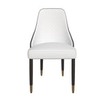 Chaises de salle à manger modernes rembourrées avec assise en tissu/cuir et pieds en chêne noir, lot de 2