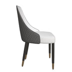 Chaises de salle à manger modernes rembourrées avec assise en tissu/cuir et pieds en chêne noir, lot de 2