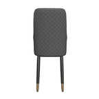 Chaises de salle à manger modernes rembourrées avec assise en tissu/cuir et pieds en chêne noir, lot de 2