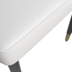 Chaises de salle à manger modernes rembourrées avec assise en tissu/cuir et pieds en chêne noir, lot de 2