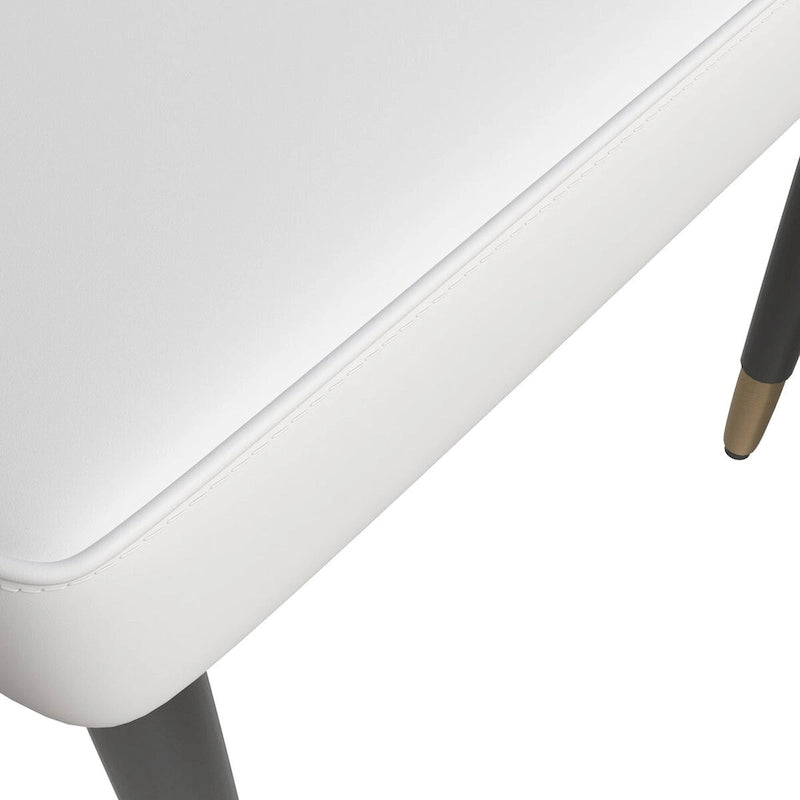Chaises de salle à manger modernes rembourrées avec assise en tissu/cuir et pieds en chêne noir, lot de 2