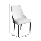 Chaises de salle à manger modernes rembourrées avec assise en tissu/cuir et pieds en chêne noir, lot de 2