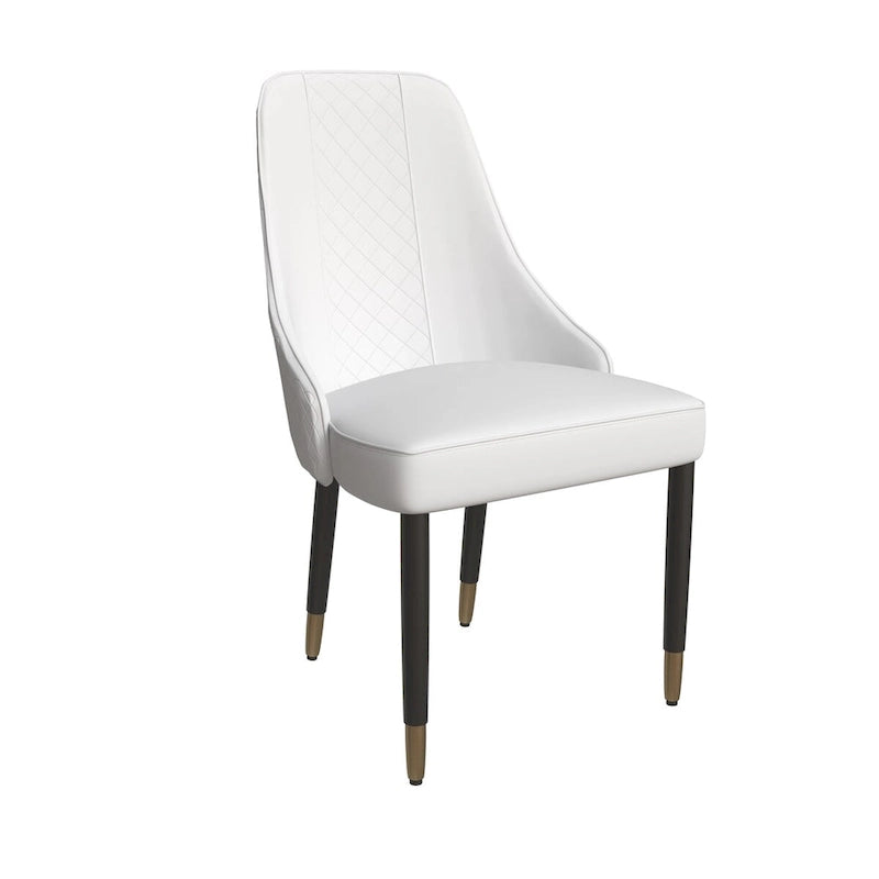Chaises de salle à manger modernes rembourrées avec assise en tissu/cuir et pieds en chêne noir, lot de 2