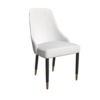 Chaises de salle à manger modernes rembourrées avec assise en tissu/cuir et pieds en chêne noir, lot de 2