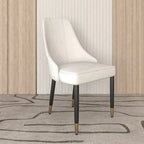 Chaises de salle à manger modernes rembourrées avec assise en tissu/cuir et pieds en chêne noir, lot de 2