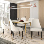 Chaises de salle à manger modernes rembourrées avec assise en tissu/cuir et pieds en chêne noir, lot de 2