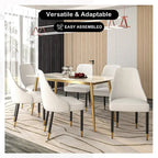Chaises de salle à manger modernes rembourrées avec assise en tissu/cuir et pieds en chêne noir, lot de 2