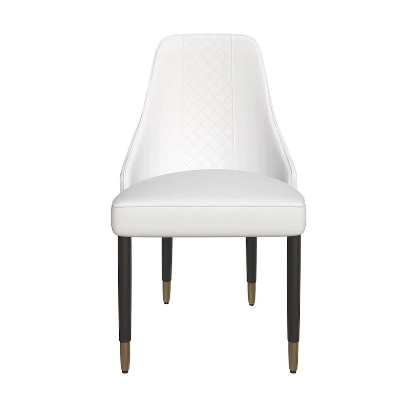 Chaises de salle à manger modernes rembourrées avec assise en tissu/cuir et pieds en chêne noir, lot de 2