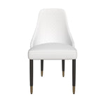 Chaises de salle à manger modernes rembourrées avec assise en tissu/cuir et pieds en chêne noir, lot de 2
