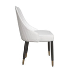 Chaises de salle à manger modernes rembourrées avec assise en tissu/cuir et pieds en chêne noir, lot de 2