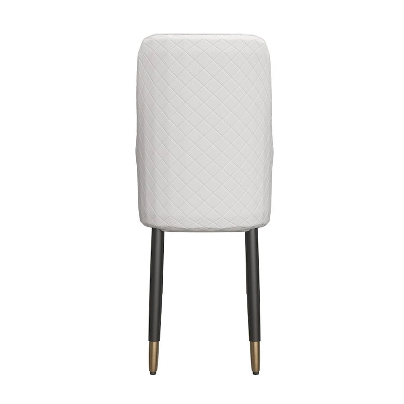 Chaises de salle à manger modernes rembourrées avec assise en tissu/cuir et pieds en chêne noir, lot de 2