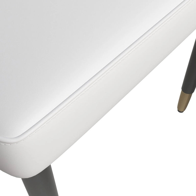 Chaises de salle à manger modernes rembourrées avec assise en tissu/cuir et pieds en chêne noir, lot de 2