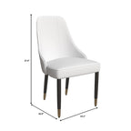 Chaises de salle à manger modernes rembourrées avec assise en tissu/cuir et pieds en chêne noir, lot de 2