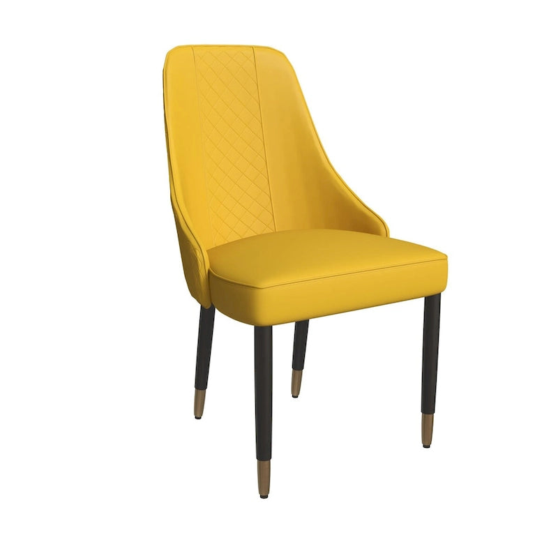 Chaises de salle à manger modernes rembourrées avec assise en tissu/cuir et pieds en chêne noir, lot de 2