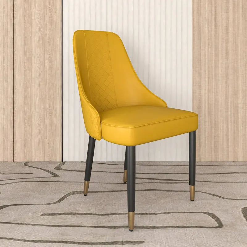Chaises de salle à manger modernes rembourrées avec assise en tissu/cuir et pieds en chêne noir, lot de 2