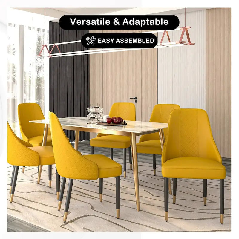 Chaises de salle à manger modernes rembourrées avec assise en tissu/cuir et pieds en chêne noir, lot de 2