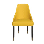 Chaises de salle à manger modernes rembourrées avec assise en tissu/cuir et pieds en chêne noir, lot de 2